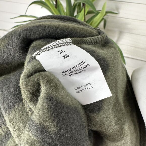 New Bebe Sport Polar Fleece 1/4 Zip Pullover Jacket Top Green Camo Women Size XL - Picture 6 of 7